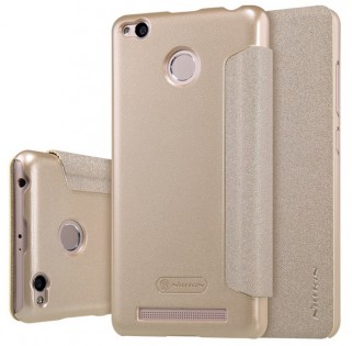 Шкіряний чохол книжка Nillkin Sparkle SP-LC до смартфонів Redmi 3 Pro Gold